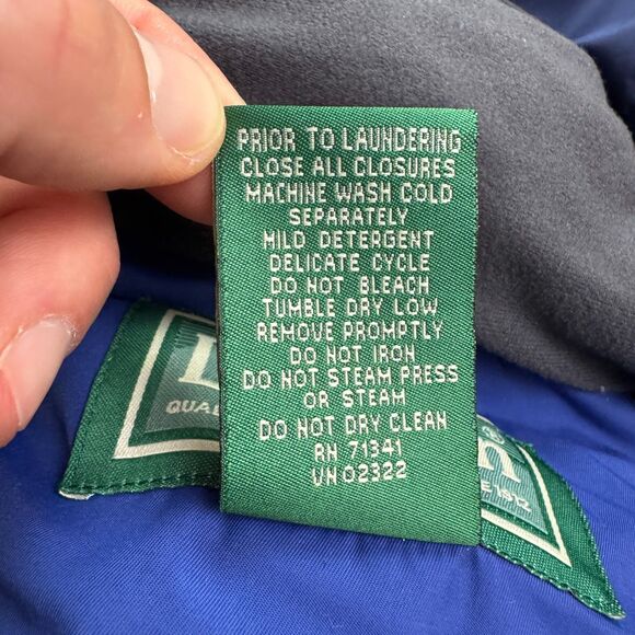 L.L. Bean Vintage Y2K Insulated Ski Snow Hoodie Jacket Mens Large Blue Nylon - Picture 12 of 16